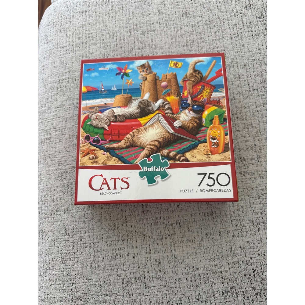 Buffalo Games Cats Beachcombers 750 Piece Jigsaw Puzzle Summer Beach Kittens